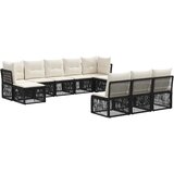 vidaXL Vrtna sedežna garnitura 10 pcs Črna poli ratan, (5000269380) | Shoptok.si