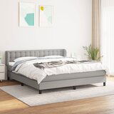 The Living Store Box spring postelja z vzmetnico svetlo siva 180x200 cm blago - Box Spring Postelja, (21438655) Cene
