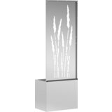 vidaXL Vrtno korito z dekorativno ploščo Srebrna 50 x 140 cm | Shoptok.si