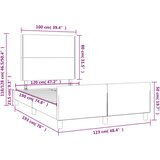  Okvir za krevet s uzglavljem svjetlosivi 120x190 cm od tkanine | shoptok.hr