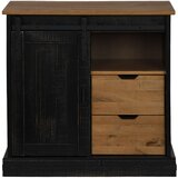  Komoda HALDEN s kliznim vratima crna 80x40x80 cm puno drvo | Eponuda.ba