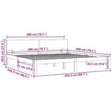  Okvir za krevet od masivne borovine bijeli 200 x 200 cm | shoptok.hr
