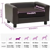 SOFA za pse smeđa 60 x 43 x 30 cm od pliša i umjetne kože | shoptok.hr
