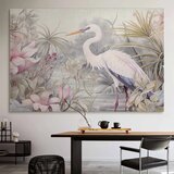  XXL slika - Heron wading in a pond - illustration in bright colours 170x113 | shoptok.hr