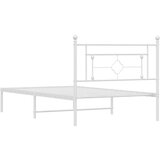Metalni okvir za krevet s uzglavljem bijeli 107x203 cm | shoptok.hr