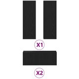 vidaXL set TV ormara od 4 dijela zidni crni hrast konstruirano drvo, crni hrast TV stalak 80x30x30 cm od konstruiranog drva, zidni TV ormari - 2 kom crni hrast, 30.5x30x90 cm, izrađeni od konstruiranog drva | shoptok.hr