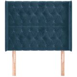  Uzglavlje s ušima tamnoplavo 93x16x118/128 cm baršunasto | shoptok.hr
