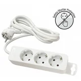 Priključnica bela 16A 250V 3680W 3x1.5mm2 prenosna nerastavna trostruka (produžni kabl) ME-PR3-5M DZ