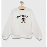 Tommy Hilfiger Otroški bombažen pulover bela barva | Shoptok.si