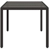  Vrtni stol sa staklenom pločom crni 150x90x75 cm od poliratana | shoptok.hr