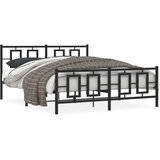  Metalni okvir kreveta uzglavlje i podnožje crni 150x200 cm | shoptok.hr
