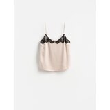 Reserved Bluza s čipkom - smeđesivo | shoptok.hr