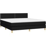  Box spring postelja z vzmetnico črna 160x200 cm blago, (20895923) | Shoptok.si