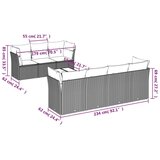 vidaXL 8-dijelni set vrtnih sofa od poliratana s jastucima bež | shoptok.hr