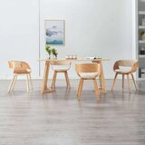  Blagovaonske stolice krem 4 kom savijeno drvo i umjetna koža | shoptok.hr