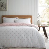 Catherine Lansfield Bela/rožnata flanelna posteljnina za zakonsko posteljo 200x200 cm Polka Dot – | Shoptok.si