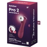 Satisfyer Pro 2 Gen3 - pametni, punjivi stimulator klitorisa sa zračnim valovima (bordo) | shoptok.hr