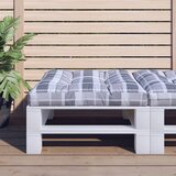  Jastuk za palete sivi karirani 70 x 70 x 12 cm od tkanine | shoptok.hr