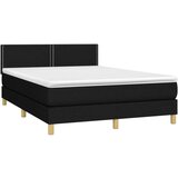  Box spring postelja z vzmetnico črna 140x200 cm blago, (20725968) | Shoptok.si