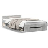 Furnova Posteljni okvir s predalom betonsko siv 100x200 cm inž. les, (21933831) | Shoptok.si