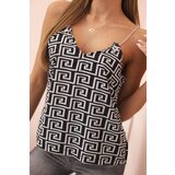 Kesi Women's sleeveless top with a chain and geometric pattern mint | Shoptok.si
