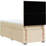 vidaXL Krevet s oprugama i madracem krem 90 x 190 cm od tkanine | shoptok.hr