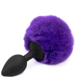 Afterdark Butt Plug with Pompon Black/Purple Size S