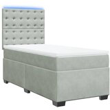  Box spring krevet s madracem svjetlosivi 100x200 cm baršunasti | shoptok.hr