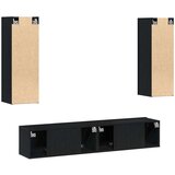 vidaXL set TV ormara od 4 dijela zidni crni hrast konstruirano drvo, crni hrast TV stalak 80x30x30 cm od konstruiranog drva, zidni TV ormari - 2 kom crni hrast, 30.5x30x90 cm, izrađeni od konstruiranog drva | shoptok.hr