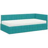 vidaXL Kotni okvir postelje z matrico z vzglavjem 2 pcs Turkizna Žamet, (5000162953) | Shoptok.si