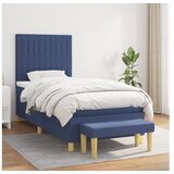 vidaXL Box spring postelja z vzmetnico moder 90x190 cm blago Cene