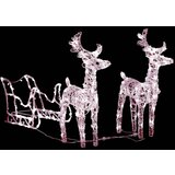 vidaXL Božični jeleni s sanmi 160 LED lučk 130 cm iz akrila, (20579657) | Shoptok.si