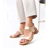 Gemre Golden block heel sandals Yakota | ePonuda.com
