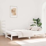  Izvlečna dnevna postelja bela 2x(90x190) cm trdna borovina, (20725233) | Shoptok.si