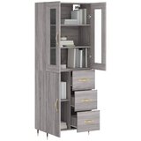  Visoka komoda siva sonome 69,5x34x180 cm od konstruiranog drva Slike