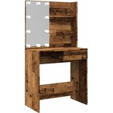  Toaletni stol s LED-om staro drvo 74,5x40x141 cm | shoptok.hr