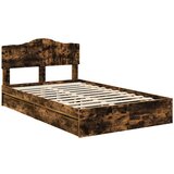  Krevet s od storage s uzglavljem Dimljeni hrast 135 x 190 cm | shoptok.hr
