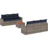  7-dijelni set vrtnih sofa od poliratana s jastucima sivi | shoptok.hr