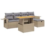 vidaXL 6-dijelni set vrtnih sofa s jastucima bež od poliratana | shoptok.hr
