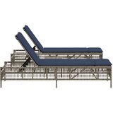  Ležaljke 2 kom sa stolom sive boje poli ratan | Eponuda.com