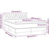  box spring s madracem LED svjetlosivi 140x200 cm baršun | shoptok.hr