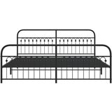  Metalni okvir kreveta uzglavlje i podnožje crni 193x203 cm | shoptok.hr