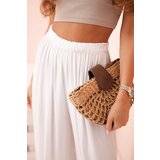 Kesi Włoski Women's wide trousers with elastic waistband white | shoptok.hr