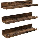 Songmics set 3 lesenih stenskih polic, 38 cm, (21239586) | Shoptok.si