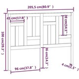  Posteljno vzglavje 205,5x4x100 cm trdna borovina, (20644775) | Shoptok.si