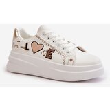 Boto Women's Platform Sneakers With Decorative Writing White Orlian | Shoptok.si