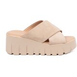 SEASTAR Women's suede wedge flip-flops beige | shoptok.hr