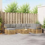  Set vanjskih sofa 7 kom. Bijela i svijetlosiva Poliester | shoptok.hr