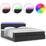 vidaXL Otomanski okvir kreveta s madracem crni 160x200cm umjetna koža | shoptok.hr