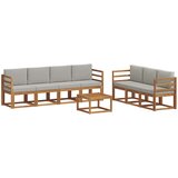  Set vanjskih sofa s jastukom 8 pcs Prirodna i svijetlo siva | shoptok.hr